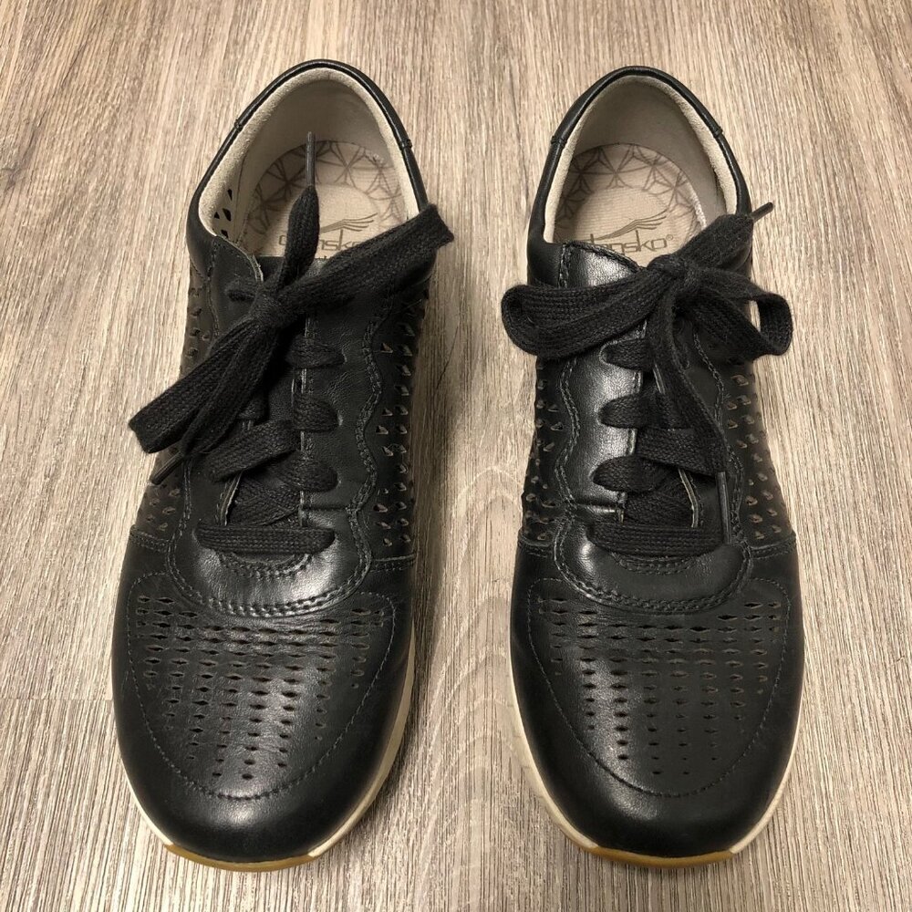 Dansko Women's EU Size 38 Black Genuine Leather Shoes Sneakers Stability Arch - Picture 5 of 11